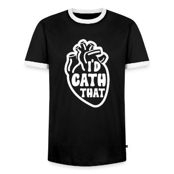 Kardiologie Krankenschwester Kardiologe - Männer Kontrast-T-Shirt - Schwarz/Weiß - Vorne - AI Model Female 172 light (172cm) & AI Model Male 178 light (178cm)