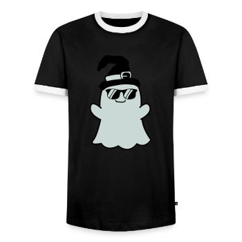 ghost cool - Männer Kontrast-T-Shirt - Schwarz/Weiß - Vorne - AI Model Female 172 light (172cm) & AI Model Male 178 light (178cm)