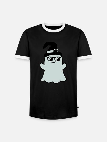 ghost cool - Männer Kontrast-T-Shirt - Schwarz/Weiß
