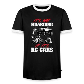 RC Car Ferngesteuertes Auto - Männer Kontrast-T-Shirt - Schwarz/Weiß - Vorne - AI Model Female 172 light (172cm) & AI Model Male 178 light (178cm)