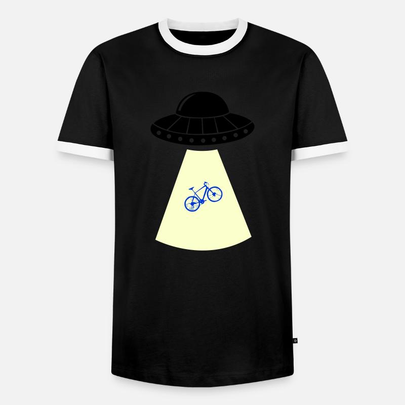 UFO Bicycle - Men's Ringer Shirt - black/white