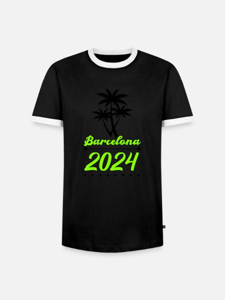 Barcelone 2024 - T-shirt contrasté Homme - noir/blanc