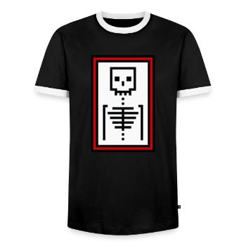 Bones - Men's Ringer Shirt - black/white - Front - AI Model Female 172 light (172cm) & AI Model Male 178 light (178cm)