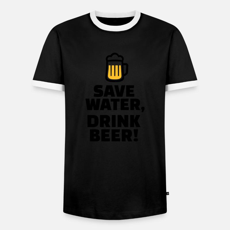 Bier - Männer Kontrast-T-Shirt - Schwarz/Weiß