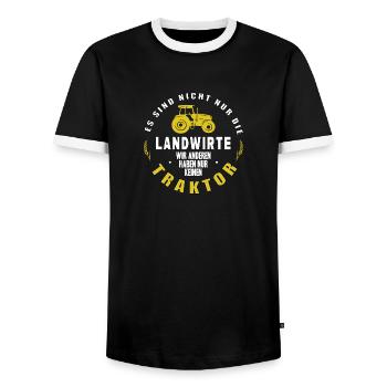 Es Sind Nicht Nur Die Landwirte Unterstützen Demo - Männer Kontrast-T-Shirt - Schwarz/Weiß - Vorne - AI Model Female 172 light (172cm) & AI Model Male 178 light (178cm)