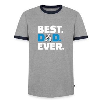 Cocker Spaniel - T-shirt contrasté Homme - gris/marine  - Devant - AI Model Female 172 light (172cm) & AI Model Male 178 light (178cm)