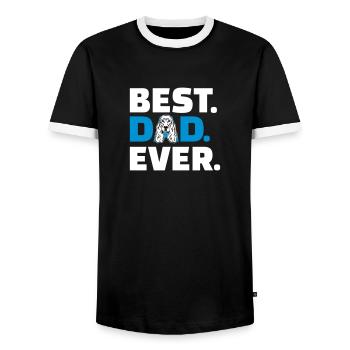 Cocker Spaniel - T-shirt contrasté Homme - noir/blanc - Devant - AI Model Female 172 light (172cm) & AI Model Male 178 light (178cm)