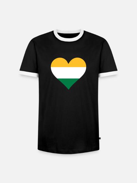 A heart for India - Men's Ringer Shirt - black/white