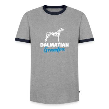 Dalmatiner - Männer Kontrast-T-Shirt - Grau/Navy  - Vorne - AI Model Female 172 light (172cm) & AI Model Male 178 light (178cm)