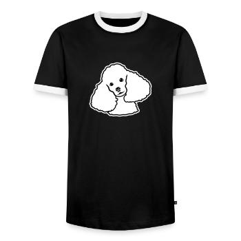 Pudel - Männer Kontrast-T-Shirt - Schwarz/Weiß - Vorne - AI Model Female 172 light (172cm) & AI Model Male 178 light (178cm)