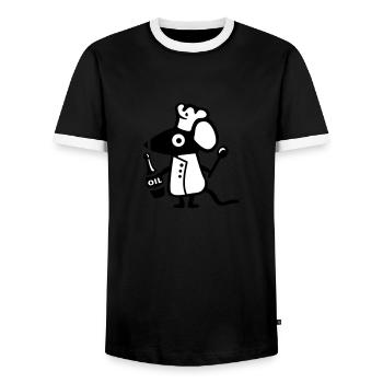Maus Koch - Ratte - Männer Kontrast-T-Shirt - Schwarz/Weiß - Vorne - AI Model Female 172 light (172cm) & AI Model Male 178 light (178cm)