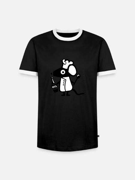 Mouse Koch - rat - Men's Ringer Shirt - black/white