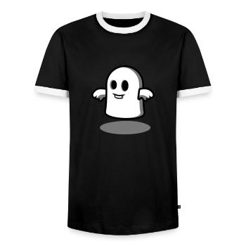 Little Ghost at Midnight - Men's Ringer Shirt - black/white - Front - AI Model Female 172 light (172cm) & AI Model Male 178 light (178cm)