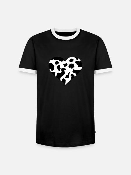 Kuh - Männer Kontrast-T-Shirt - Schwarz/Weiß