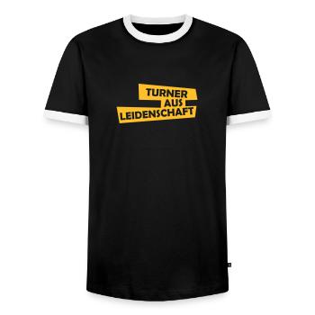 turner aus leidenschaft - Männer Kontrast-T-Shirt - Schwarz/Weiß - Vorne - AI Model Female 172 light (172cm) & AI Model Male 178 light (178cm)