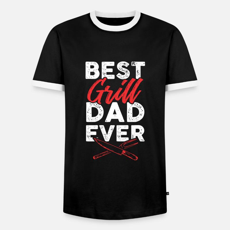 best grill dad - Men's Ringer Shirt - black/white