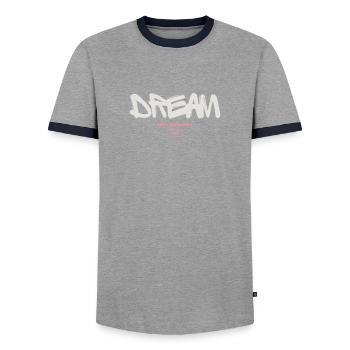 Dream, not bad boy - Männer Kontrast-T-Shirt - Grau/Navy  - Vorne - AI Model Female 172 light (172cm) & AI Model Male 178 light (178cm)
