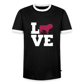 Englische Bulldogge - Männer Kontrast-T-Shirt - Schwarz/Weiß - Vorne - AI Model Female 172 light (172cm) & AI Model Male 178 light (178cm)