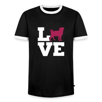 Mops - Männer Kontrast-T-Shirt - Schwarz/Weiß - Vorne - AI Model Female 172 light (172cm) & AI Model Male 178 light (178cm)