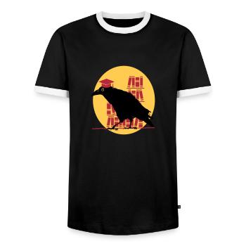 Dr. Crow - Männer Kontrast-T-Shirt - Schwarz/Weiß - Vorne - AI Model Female 172 light (172cm) & AI Model Male 178 light (178cm)