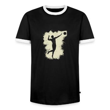 Volley-ball Beach Grunge Vintage - T-shirt contrasté Homme - noir/blanc - Devant - AI Model Female 172 light (172cm) & AI Model Male 178 light (178cm)