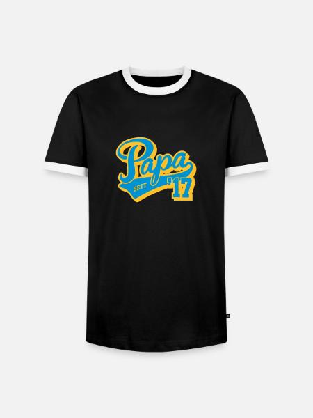 Papa seit 2017 - Männer Kontrast-T-Shirt - Schwarz/Weiß