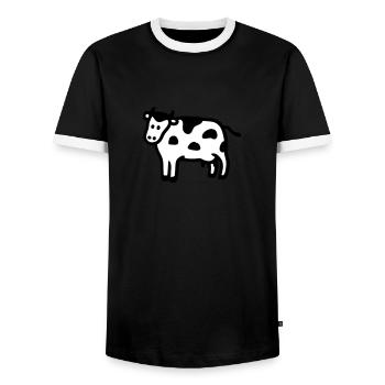 Kuh - Men's Ringer Shirt - black/white - Front - AI Model Female 172 light (172cm) & AI Model Male 178 light (178cm)