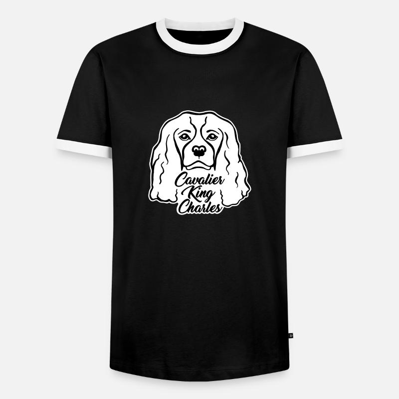Cavalier King Charles - T-shirt contrasté Homme - noir/blanc