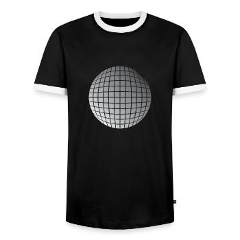 Boule disco - T-shirt contrasté Homme - noir/blanc - Devant - AI Model Female 172 light (172cm) & AI Model Male 178 light (178cm)