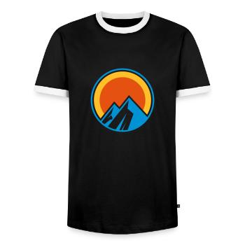 Berg Logo - Männer Kontrast-T-Shirt - Schwarz/Weiß - Vorne - AI Model Female 172 light (172cm) & AI Model Male 178 light (178cm)