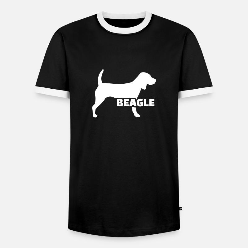 Beagle - Männer Kontrast-T-Shirt - Schwarz/Weiß