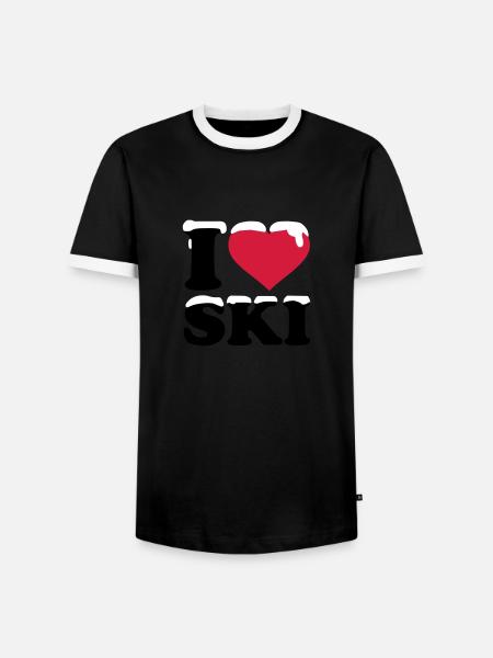 I love Ski - Men's Ringer Shirt - black/white