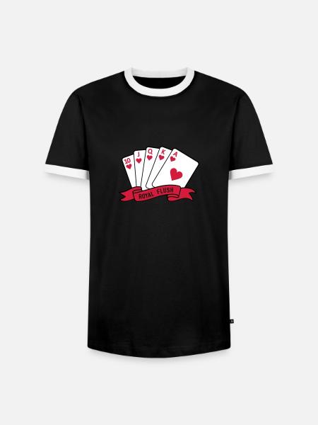 Royal Flush - Männer Kontrast-T-Shirt - Schwarz/Weiß