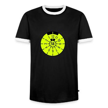 TÜV 1958 - Men's Ringer Shirt - black/white - Front - AI Model Female 172 light (172cm) & AI Model Male 178 light (178cm)