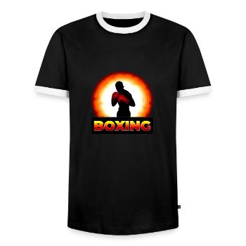 Boxen - Männer Kontrast-T-Shirt - Schwarz/Weiß - Vorne - AI Model Female 172 light (172cm) & AI Model Male 178 light (178cm)