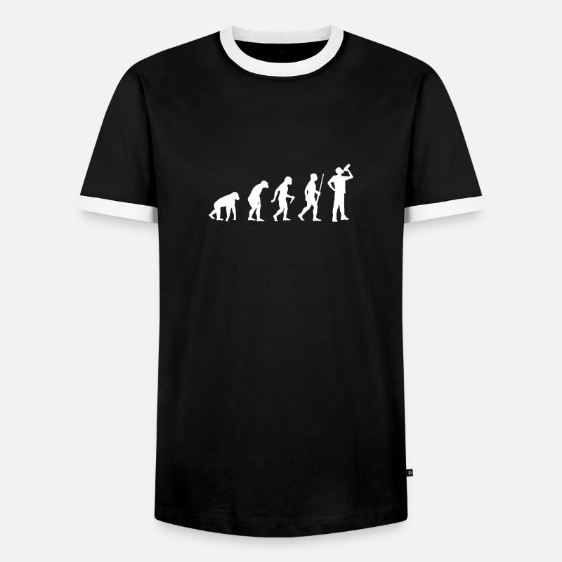 Beer Drinking Evolution - Männer Kontrast-T-Shirt - Schwarz/Weiß