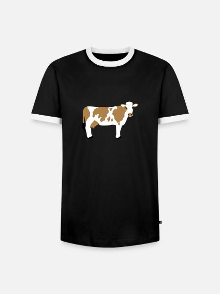 Cow 3 - Men's Ringer Shirt - black/white