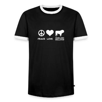 Englische Bulldogge - Männer Kontrast-T-Shirt - Schwarz/Weiß - Vorne - AI Model Female 172 light (172cm) & AI Model Male 178 light (178cm)