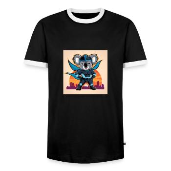 Super Koala - Men's Ringer Shirt - black/white - Front - AI Model Female 172 light (172cm) & AI Model Male 178 light (178cm)