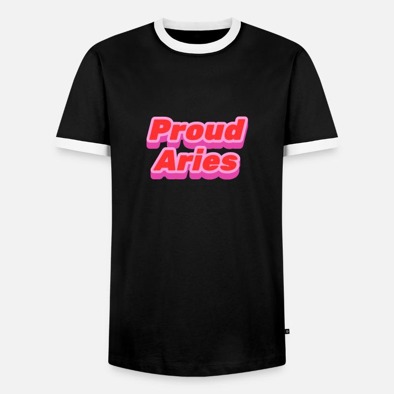 Proud Aries - stolzer Widder - Männer Kontrast-T-Shirt - Schwarz/Weiß