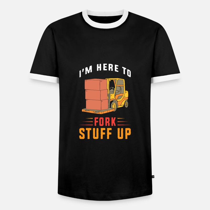 Gabelstaplerfahrer - Männer Kontrast-T-Shirt - Schwarz/Weiß