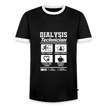 Dialyse-Techniker - Männer Kontrast-T-Shirt - Schwarz/Weiß - Vorne - AI Model Female 172 light (172cm) & AI Model Male 178 light (178cm)