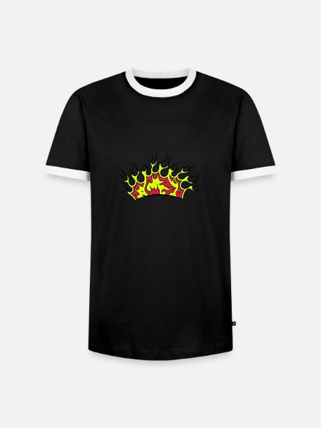Feuer flammen krone - Männer Kontrast-T-Shirt - Schwarz/Weiß