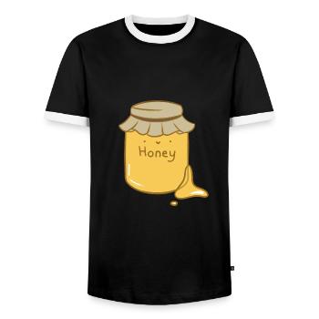 Miel sucré - T-shirt contrasté Homme - noir/blanc - Devant - AI Model Female 172 light (172cm) & AI Model Male 178 light (178cm)
