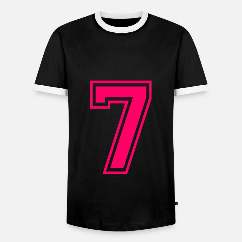 7 - Men's Ringer Shirt - black/white