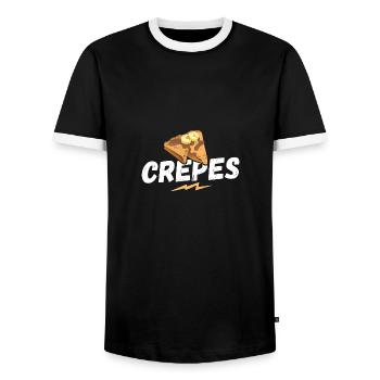 Crepes, baking, pancakes, pancakes - Men's Ringer Shirt - black/white - Front - AI Model Female 172 light (172cm) & AI Model Male 178 light (178cm)