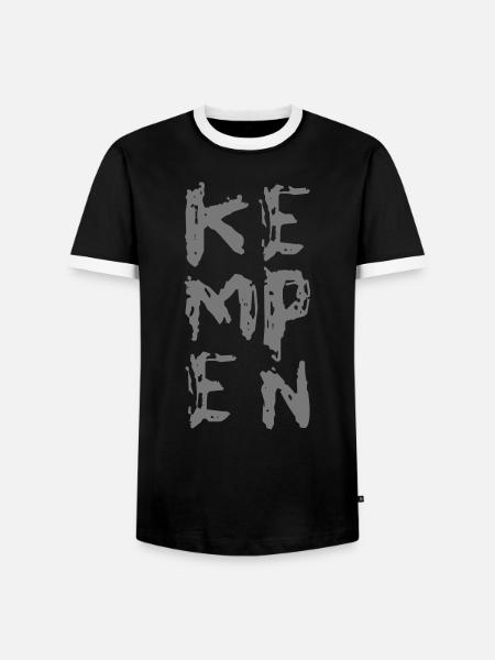 Kempen 3 Zeilen - Männer Kontrast-T-Shirt - Schwarz/Weiß