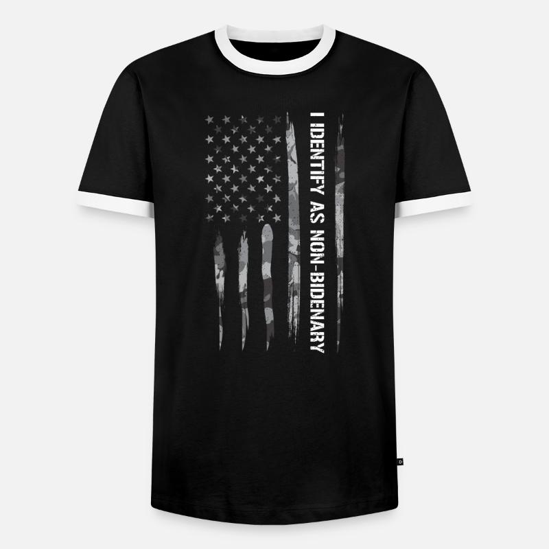 I Identify As Non-Bidenary - Men's Ringer Shirt - black/white