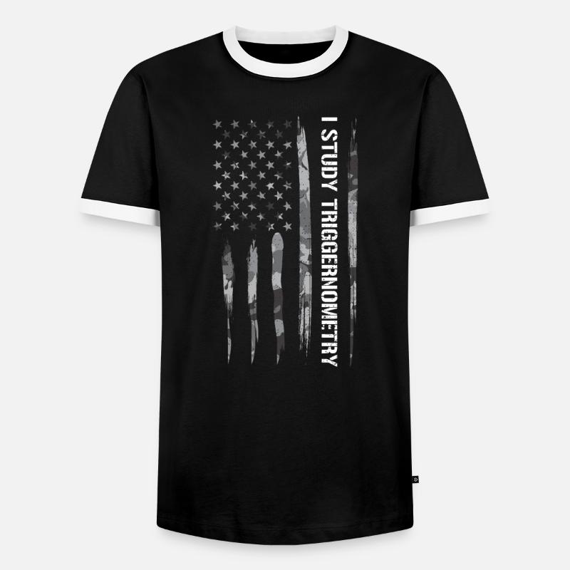 I Study Triggernometry - Männer Kontrast-T-Shirt - Schwarz/Weiß