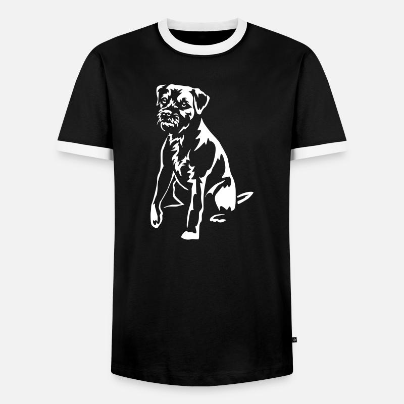 Border Terrier "Black Edition" - Men's Ringer Shirt - black/white